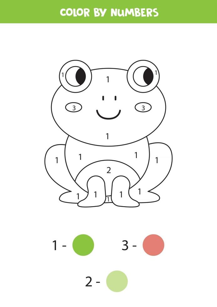 Coloring book for children. Cute cartoon frog. vector