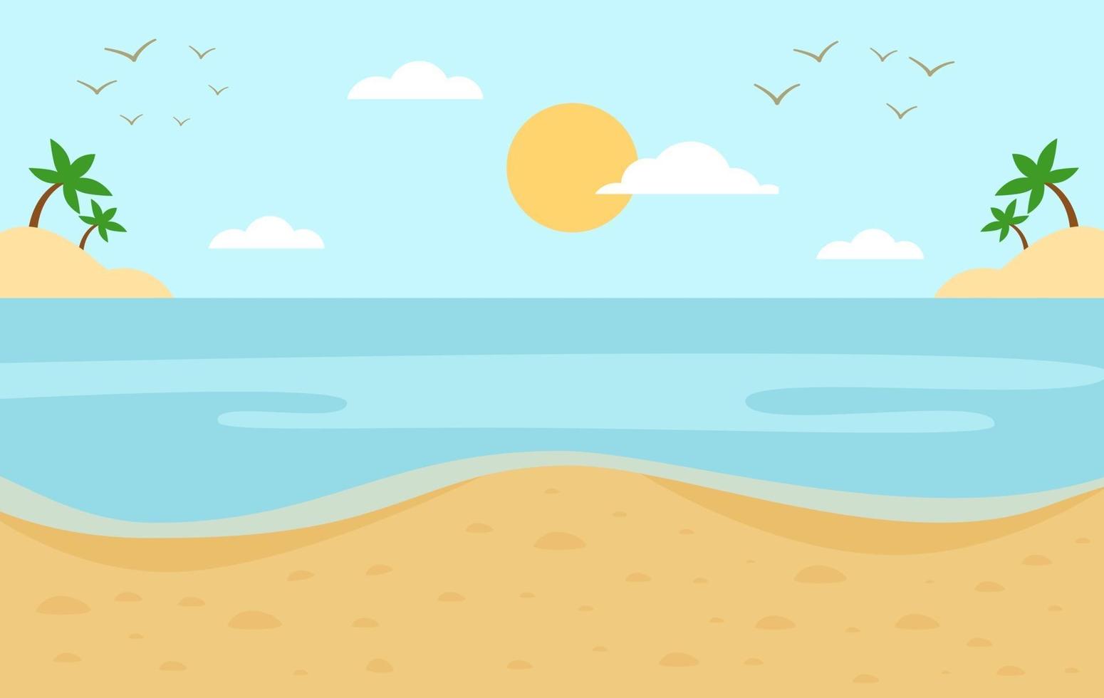 Summer landscape in flat design. Minimalistic picture. vector