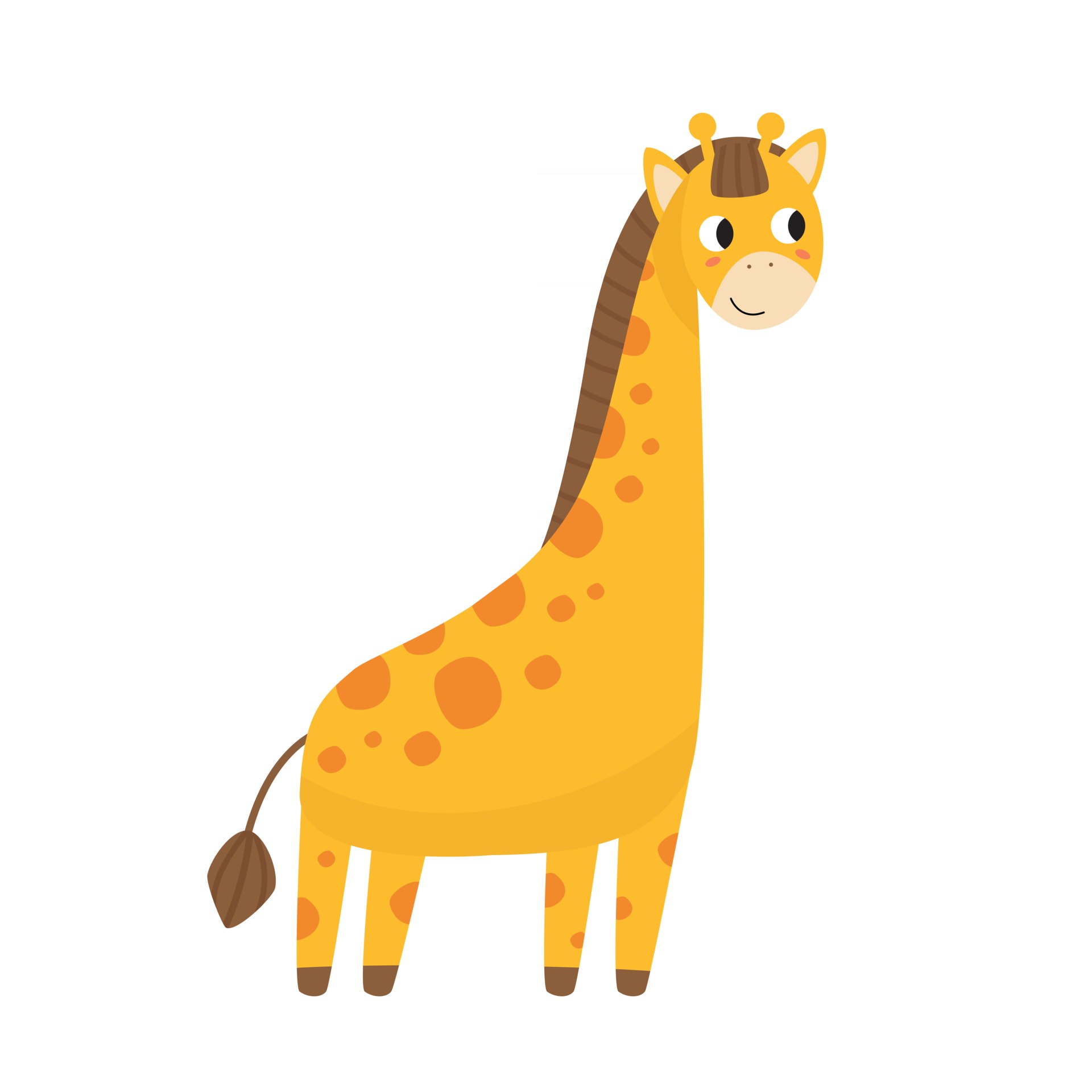 Cute happy striped giraffe on white background. 2847799 Vector Art at  Vecteezy