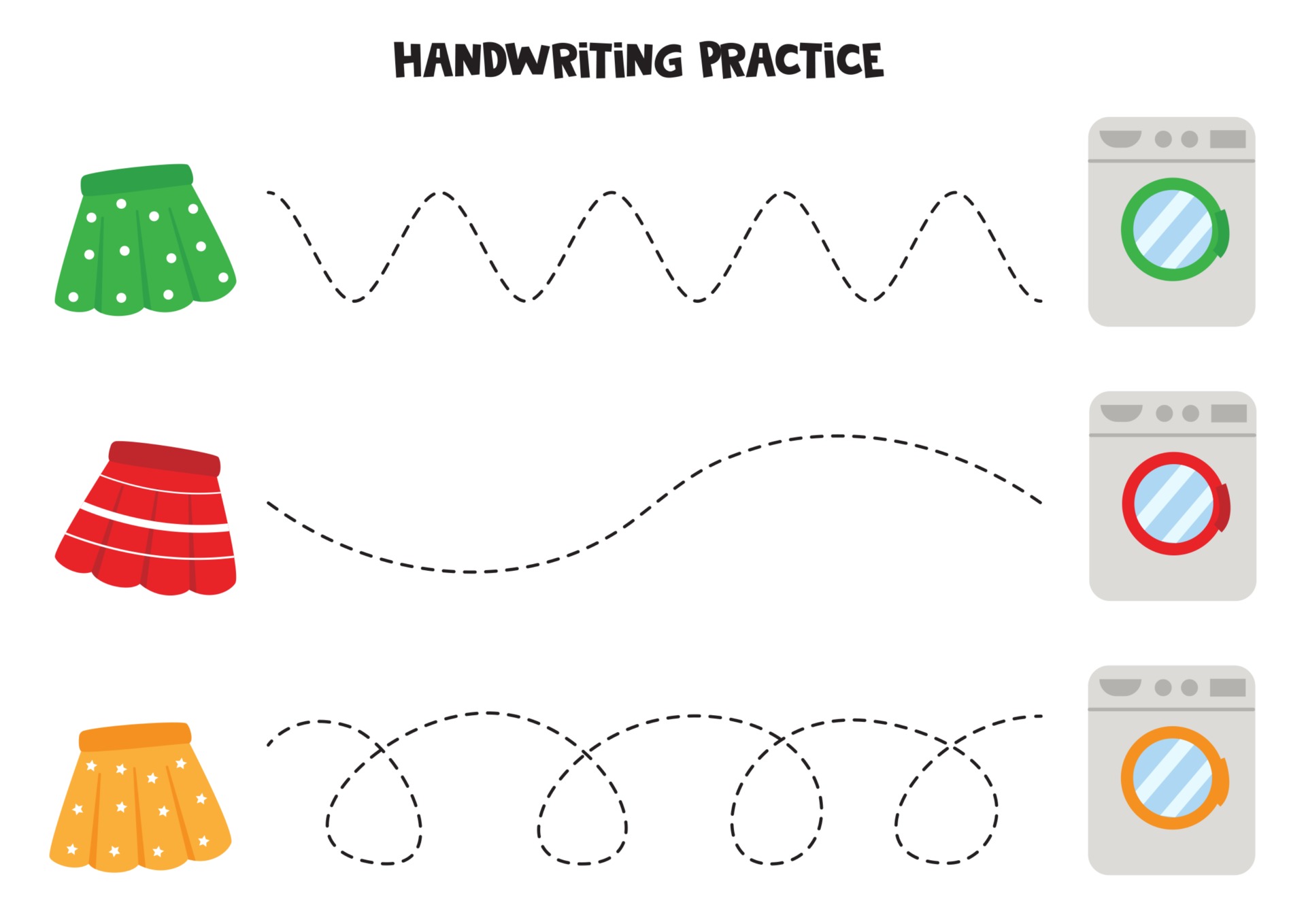 educational worksheet for kids tracing lines with skirts 2848036 vector art at vecteezy