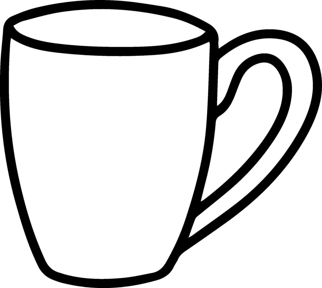 Cup in doodle style vector