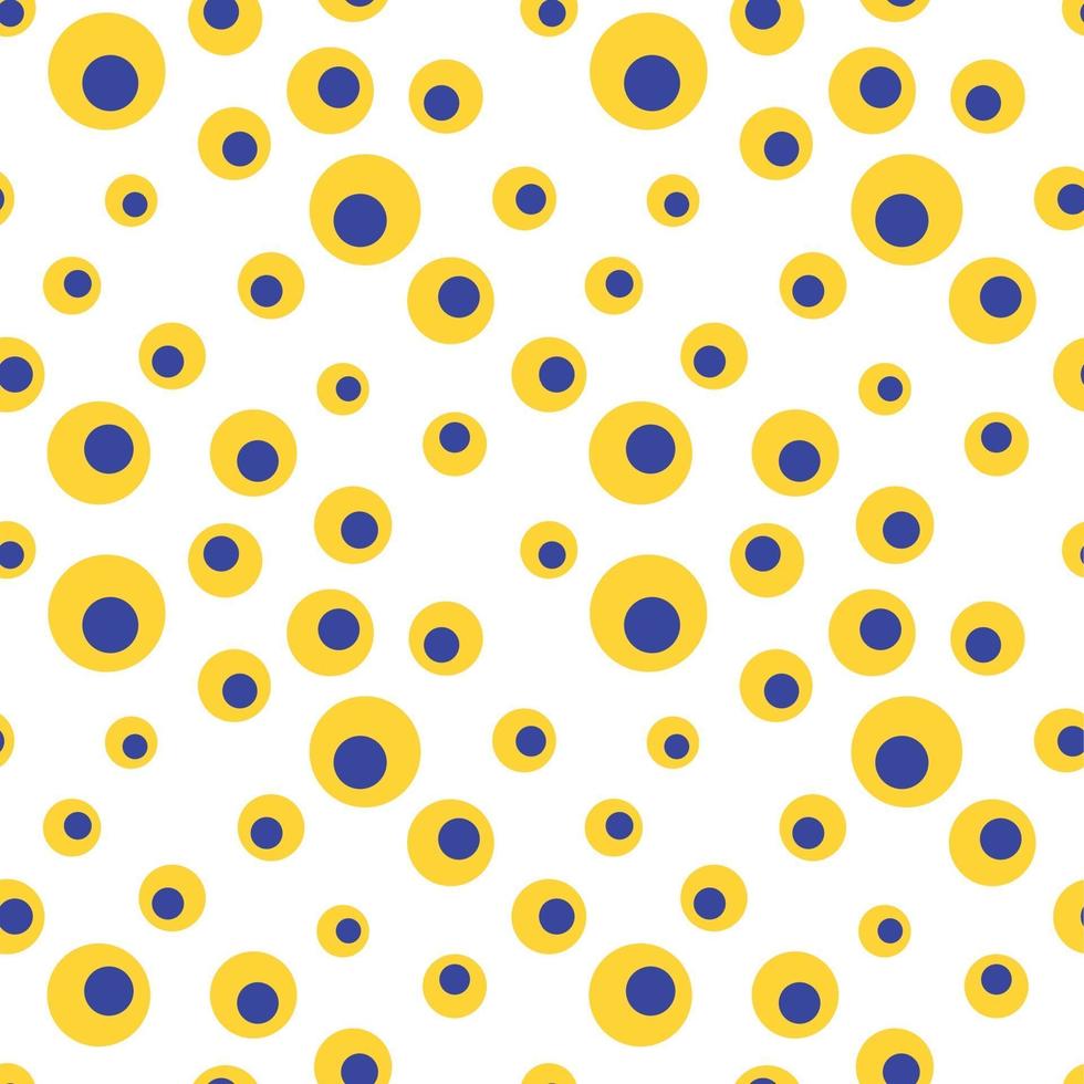 Vector illustration of bright psychedelic seamless pattern with multicolored circles of various shapes