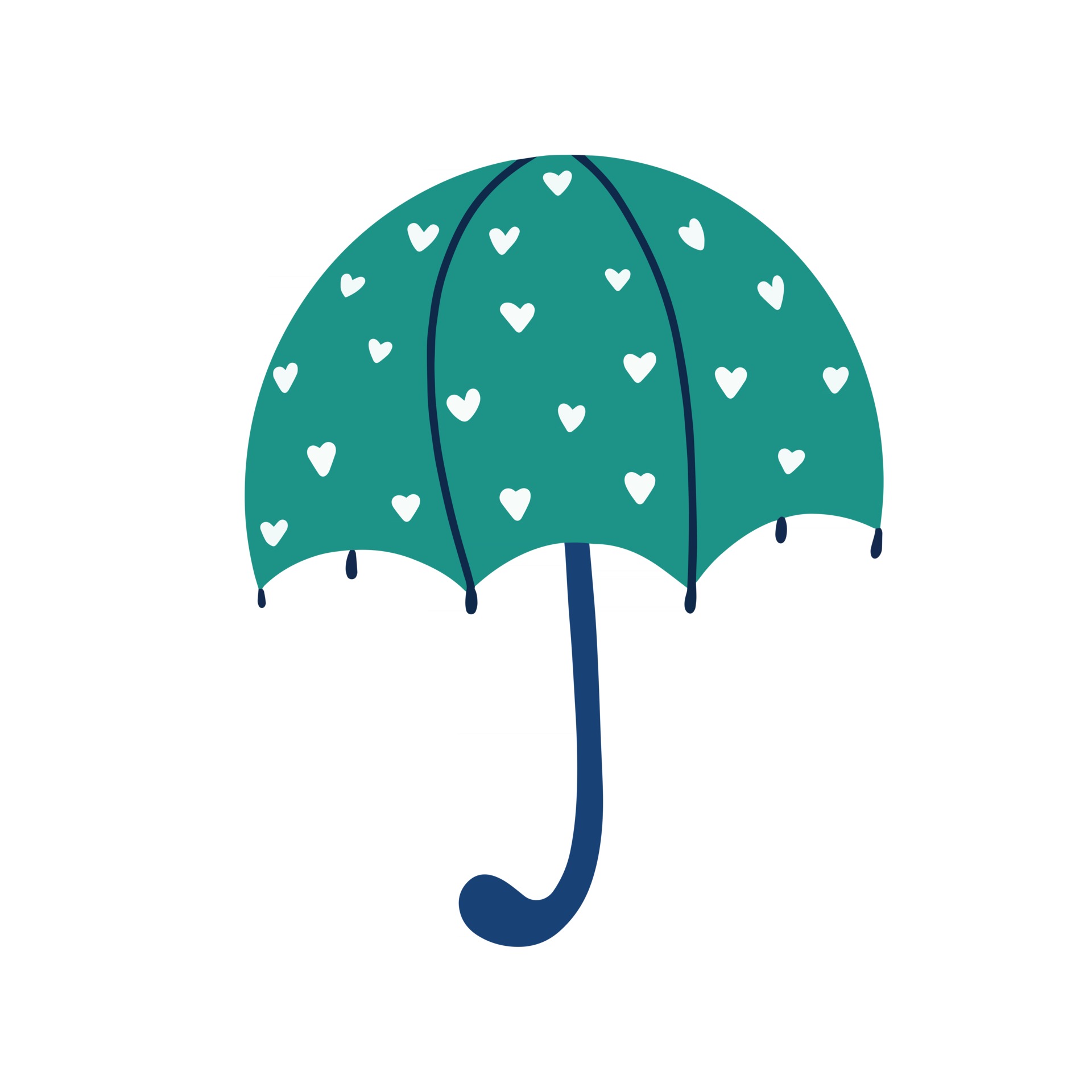 Cute umbrella with hearts. Vector cartoon illustration 2848136 Vector