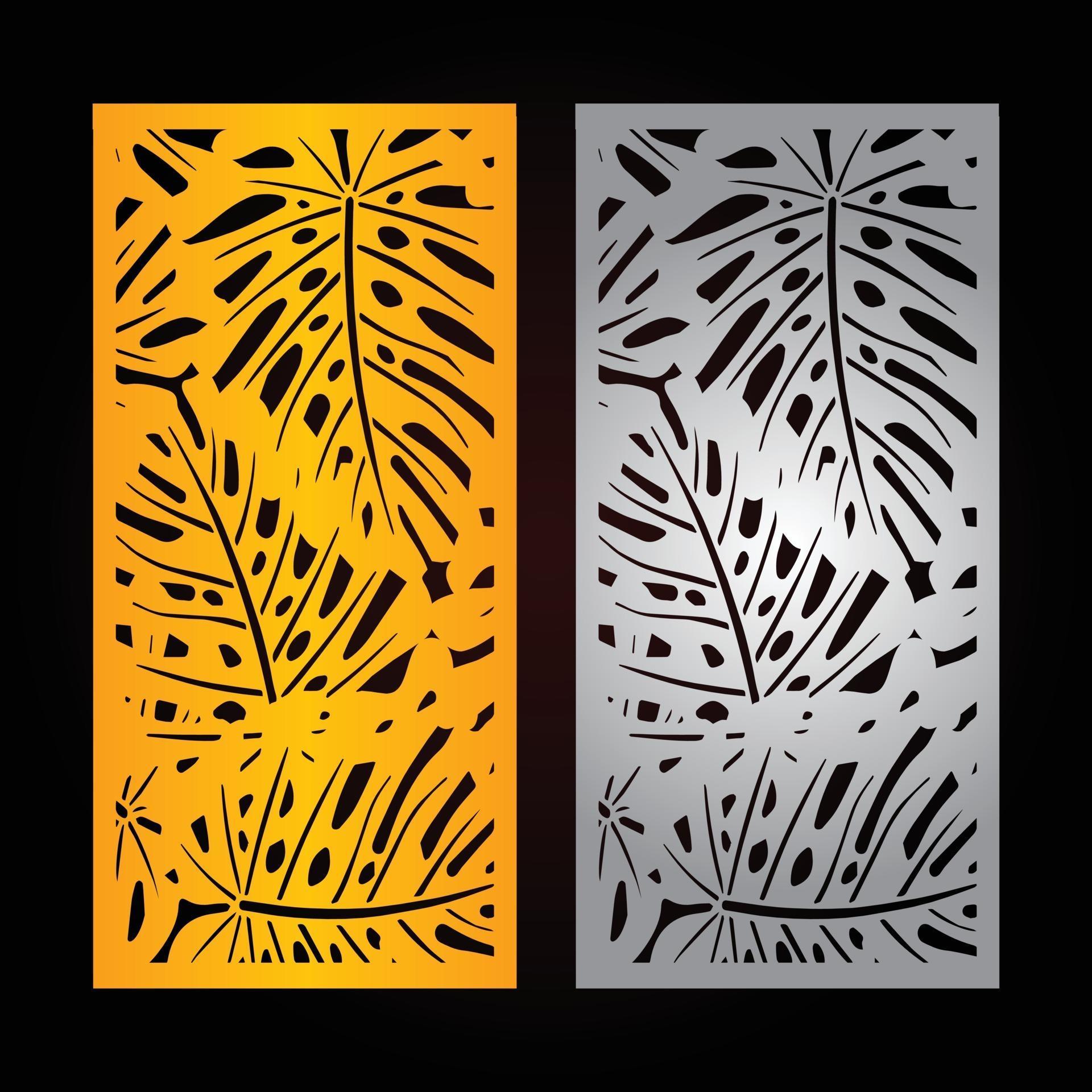 Laser cut leaf panels, CNC Cutting Template, Vector laser cutting