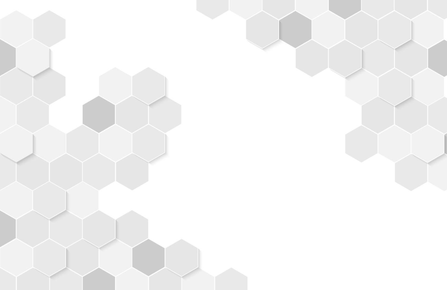 Modern white background textured with abstract hexagon pattern vector