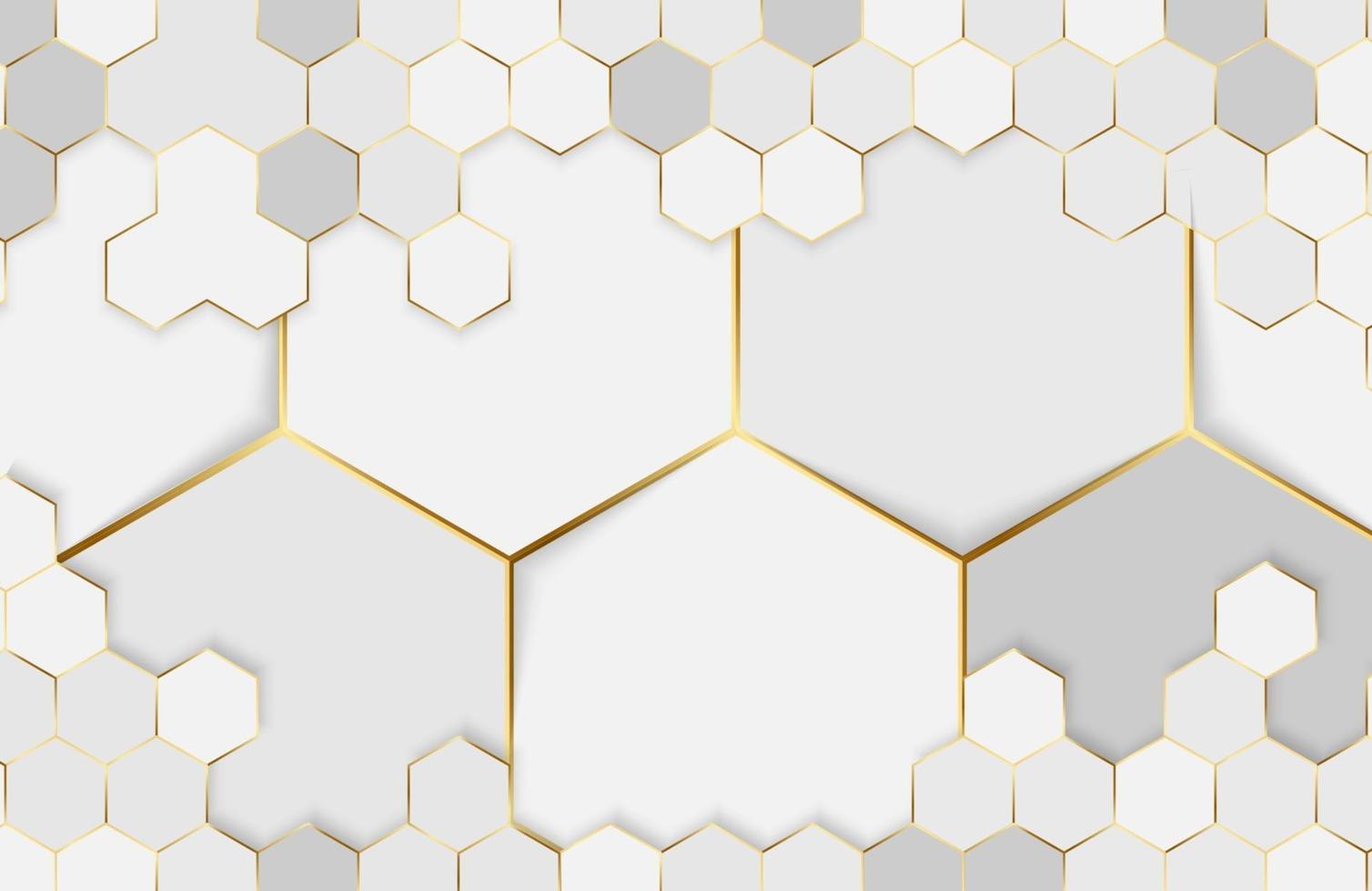 Modern white background textured with abstract hexagon pattern vector