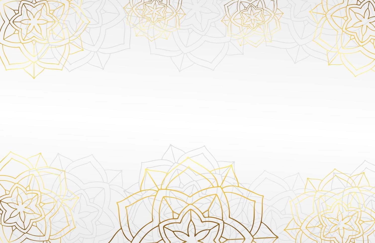 Modern luxury white background with decorative mandala flower element vector