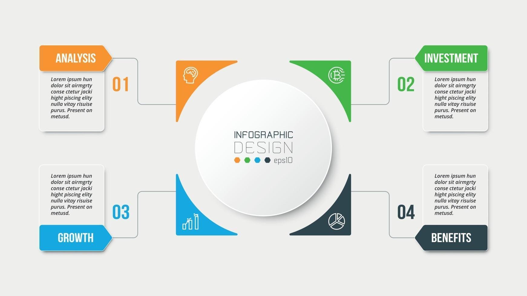 Business concept infographic template with diagram. vector