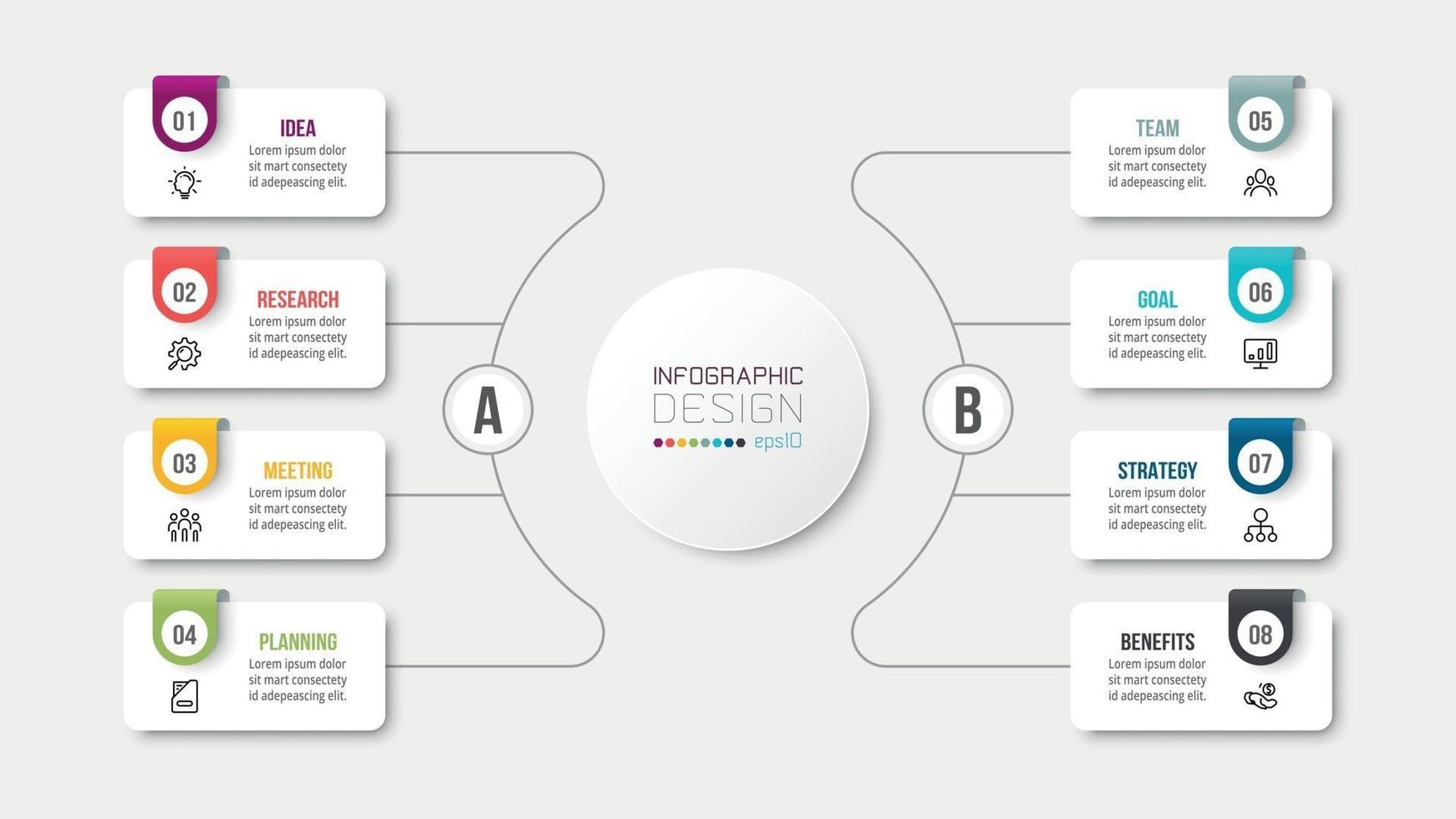 plantilla de infografía de concepto de negocio con diagrama. vector