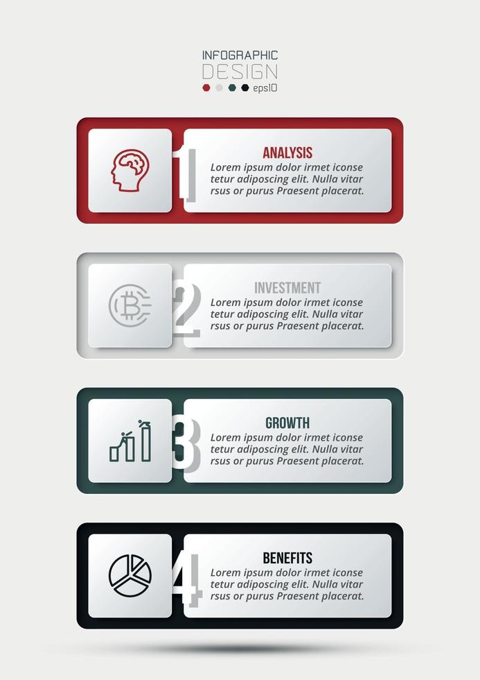 Business concept infographic template with workflow. vector