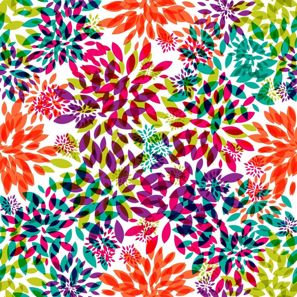 Flower Leaves Seamless Pattern Background Vector Illustration