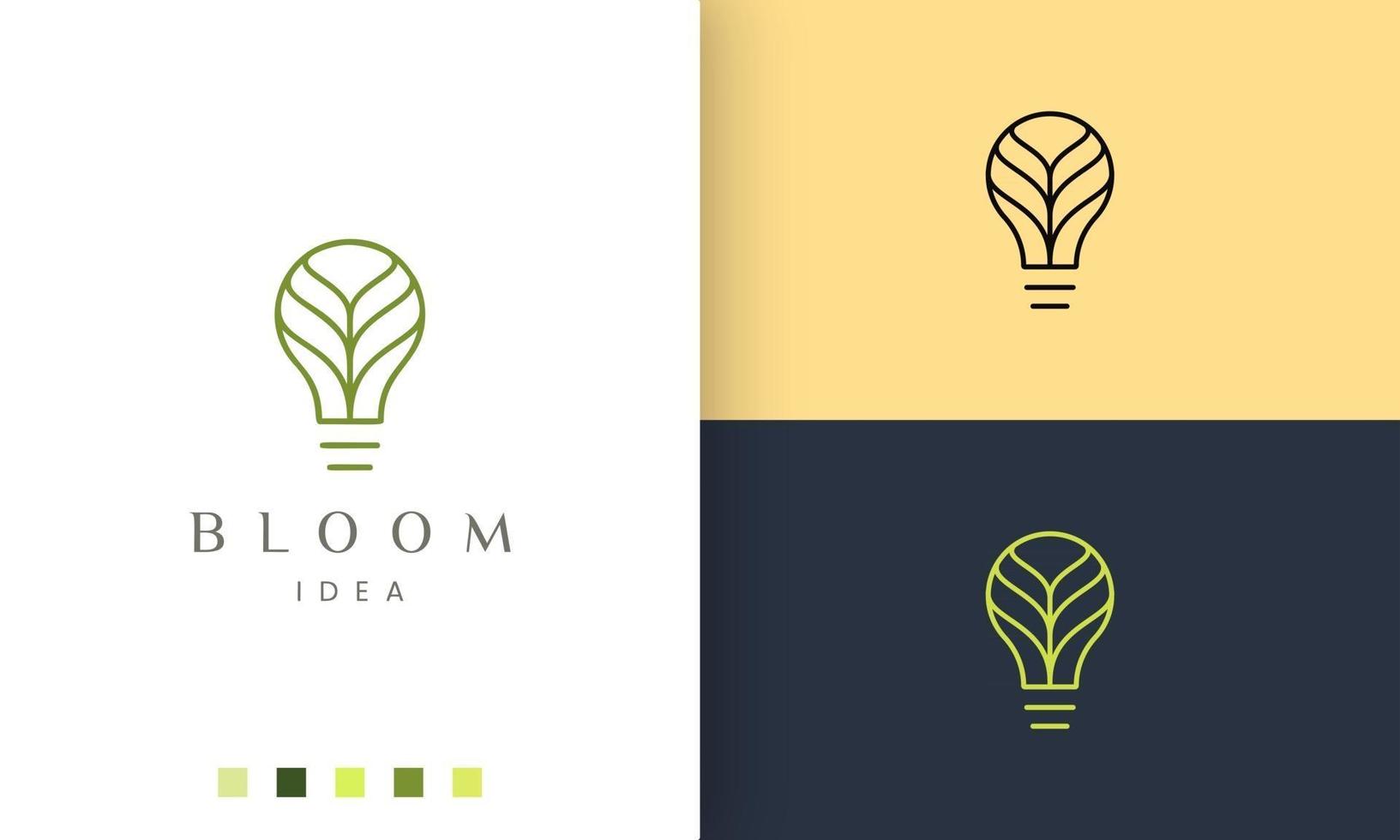 green bulb logo in simple and modern style vector