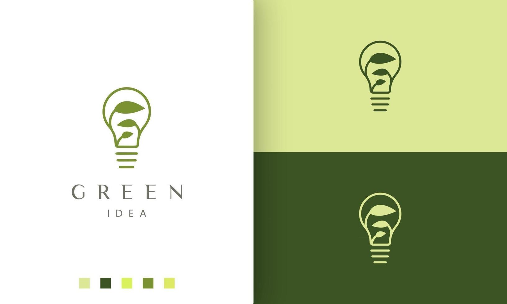 natural bulb logo in simple and minimalist style vector