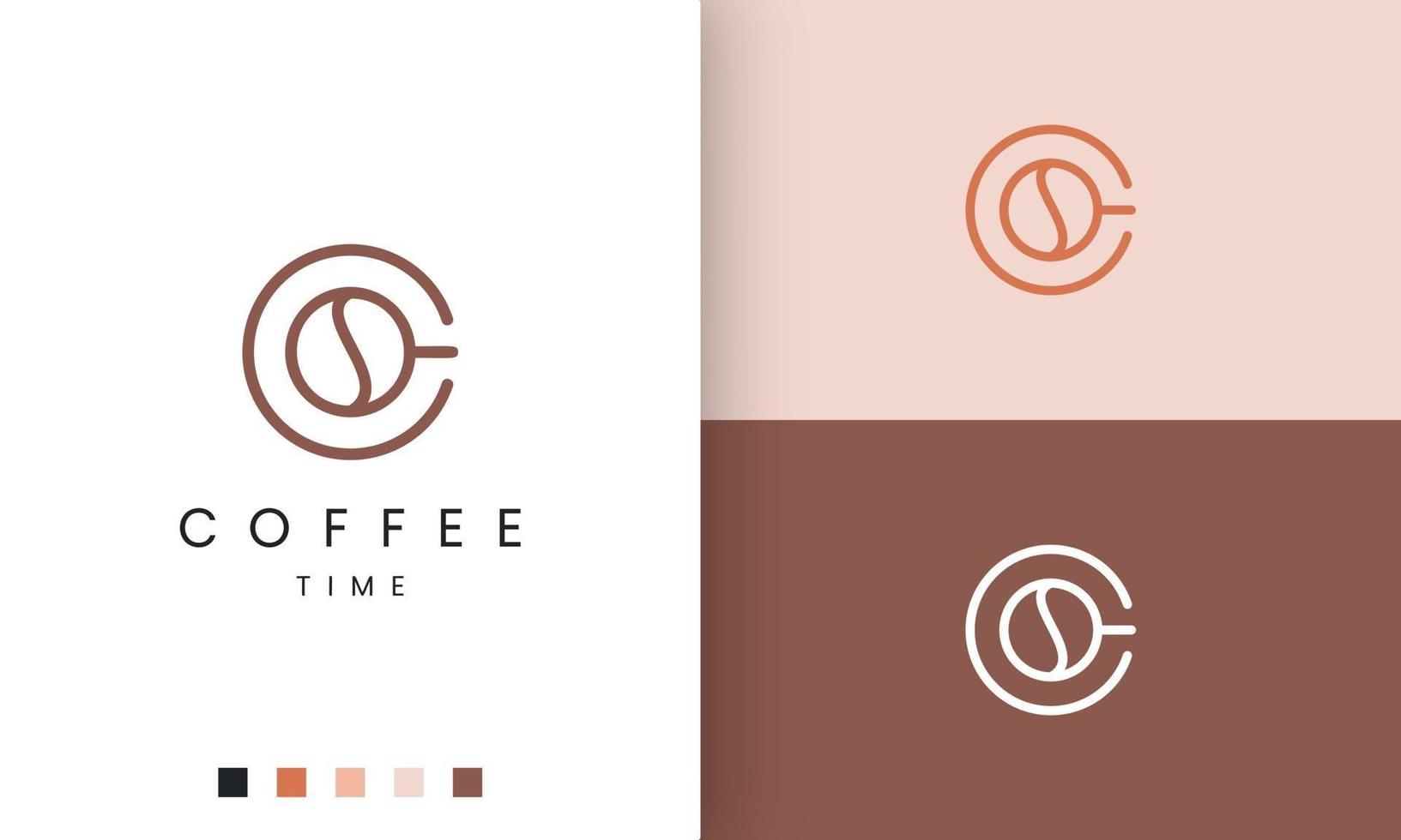 coffee mug logo in modern and simple shape vector