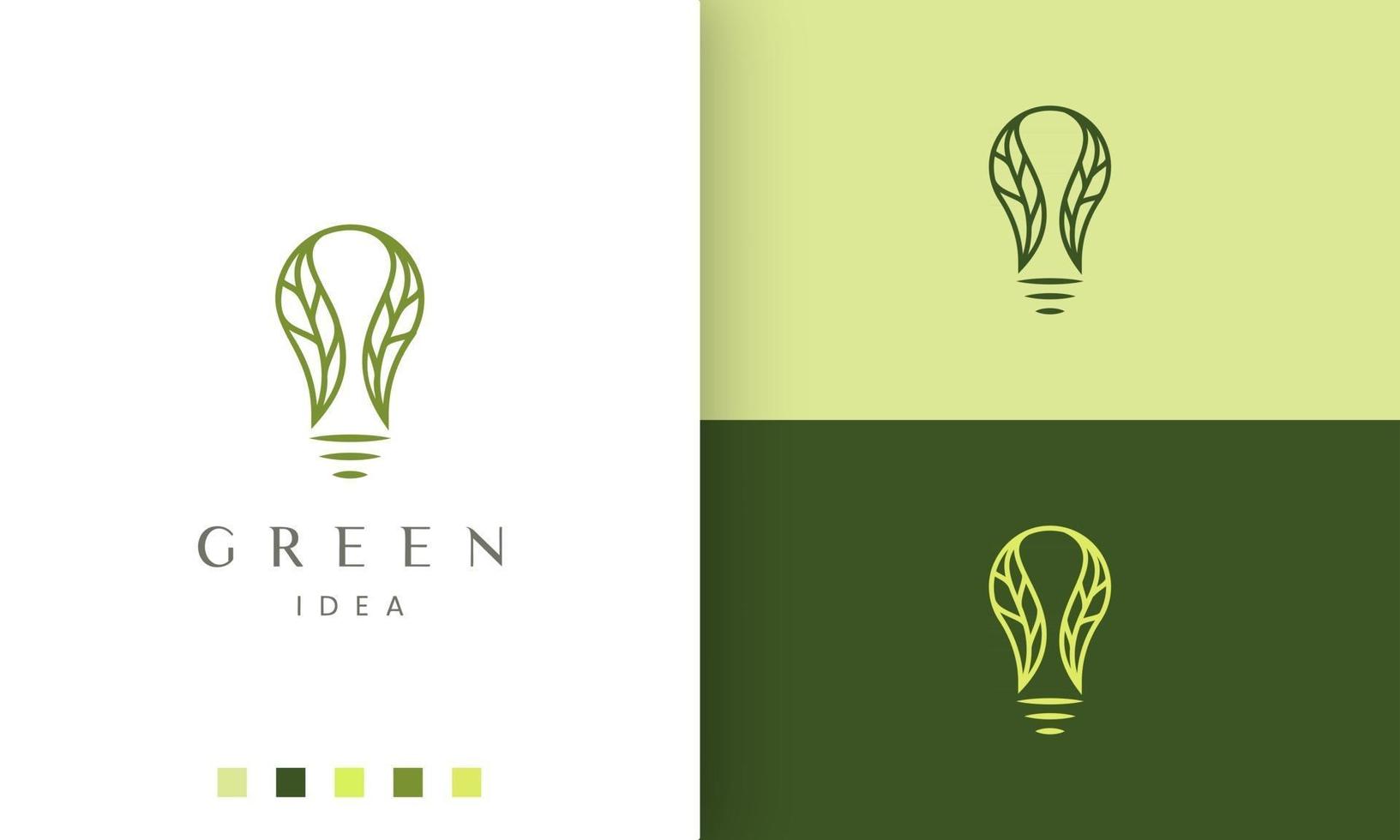 Logotipo de lámpara natural en estilo simple y moderno. vector