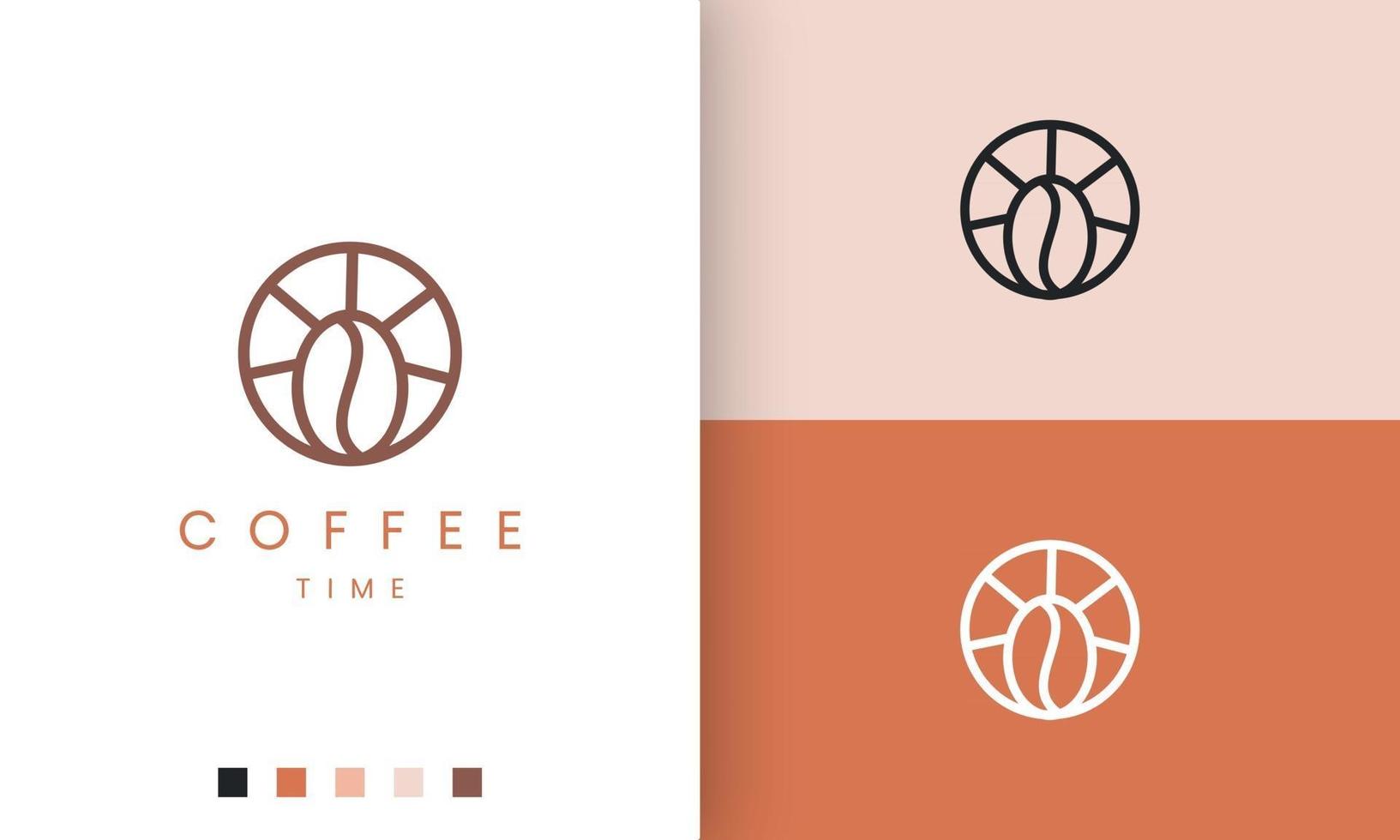 Logotipo circular de la barra de café en forma moderna y sencilla. vector