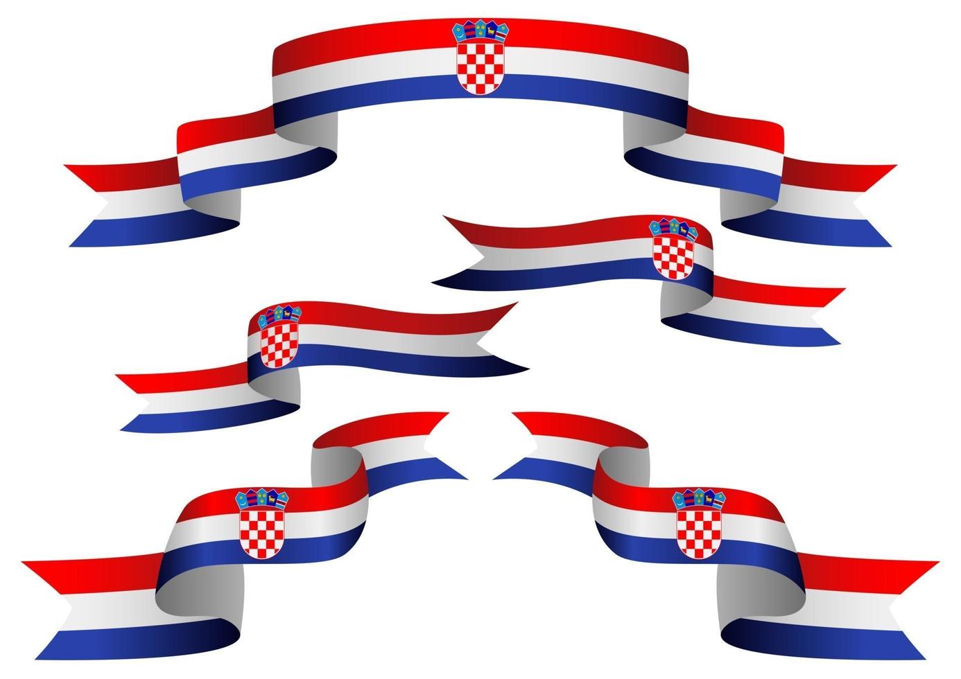 Insignia de Croacia en diferentes formas de cintas. vector