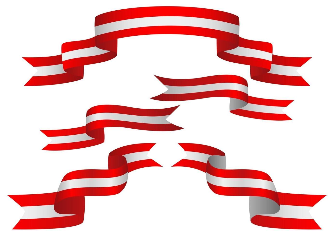 Austria insignia in different shape of ribbons vector