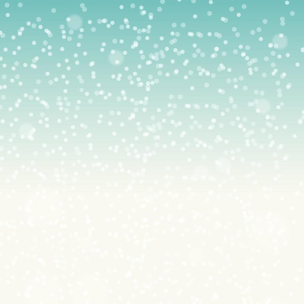 Falling Shining Snowflakes and Snow on Blue Background. Christmas, Winter and New Year Background. Realistic Vector illustration for Your Design