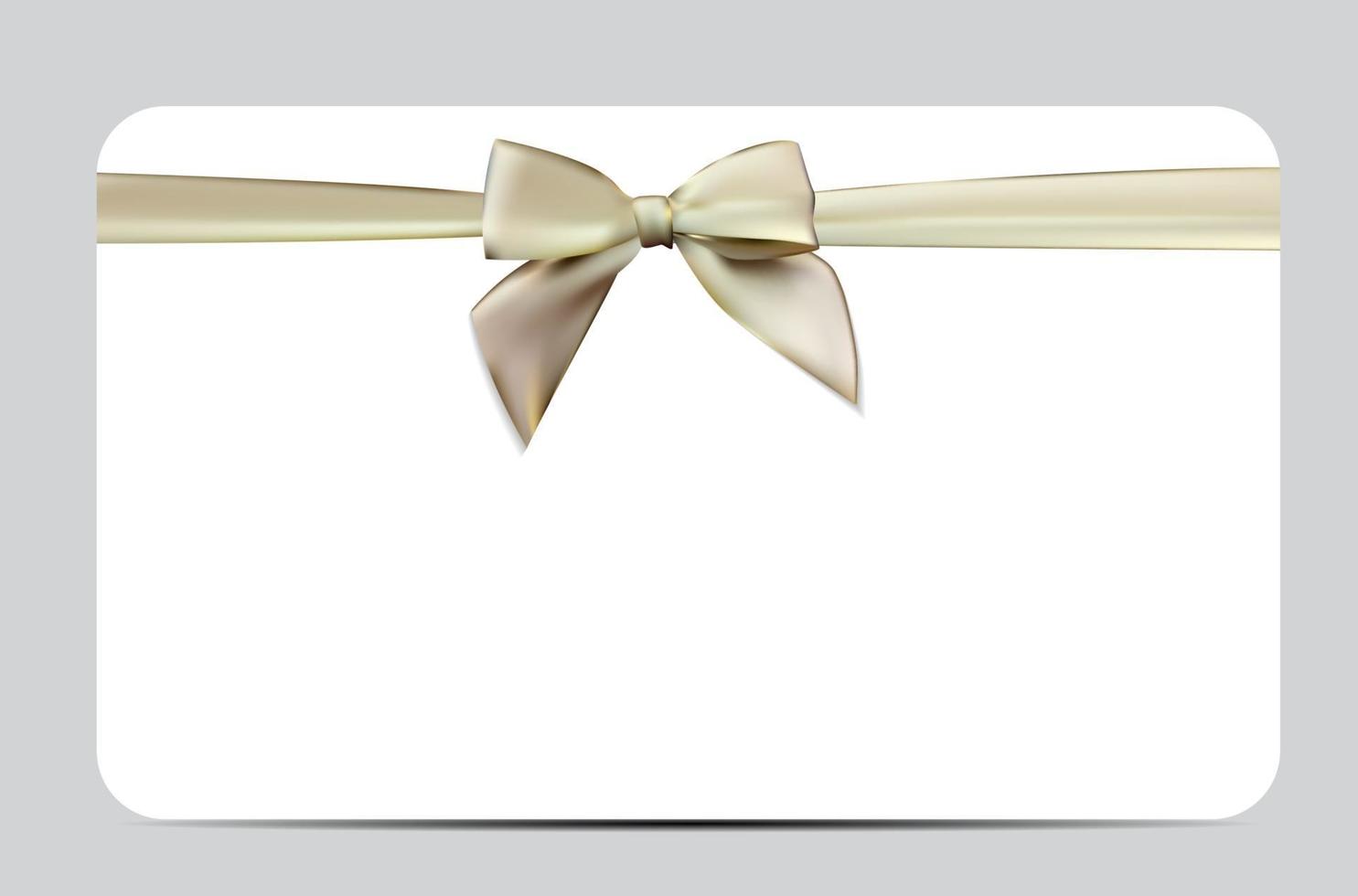 Gift Card with Silk Ribbon and Bow. Vector illustration