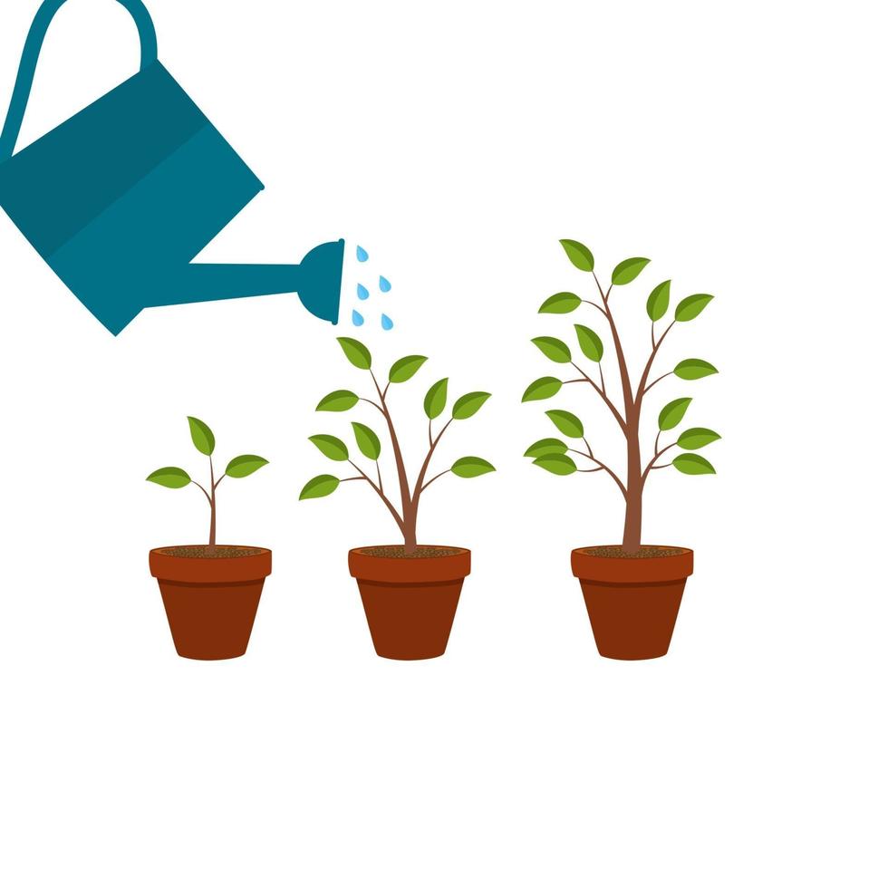 Abstract Flat Nature Plants Growth Graphic Design Background, Vector Illustration
