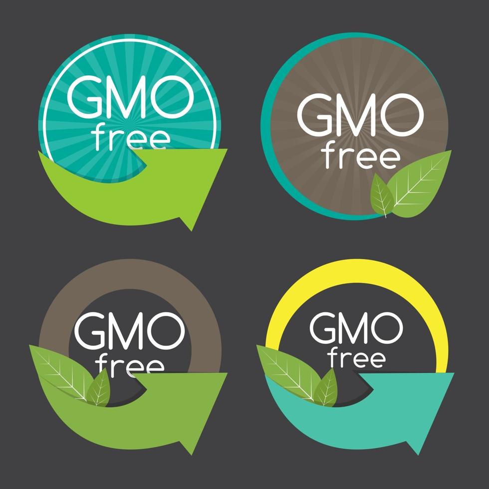 Gmo Free Label Set Vector Illustration