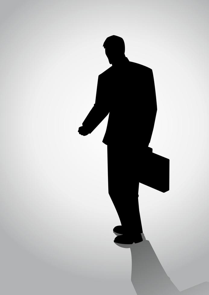 Silhouette Of Businessman Walking vector