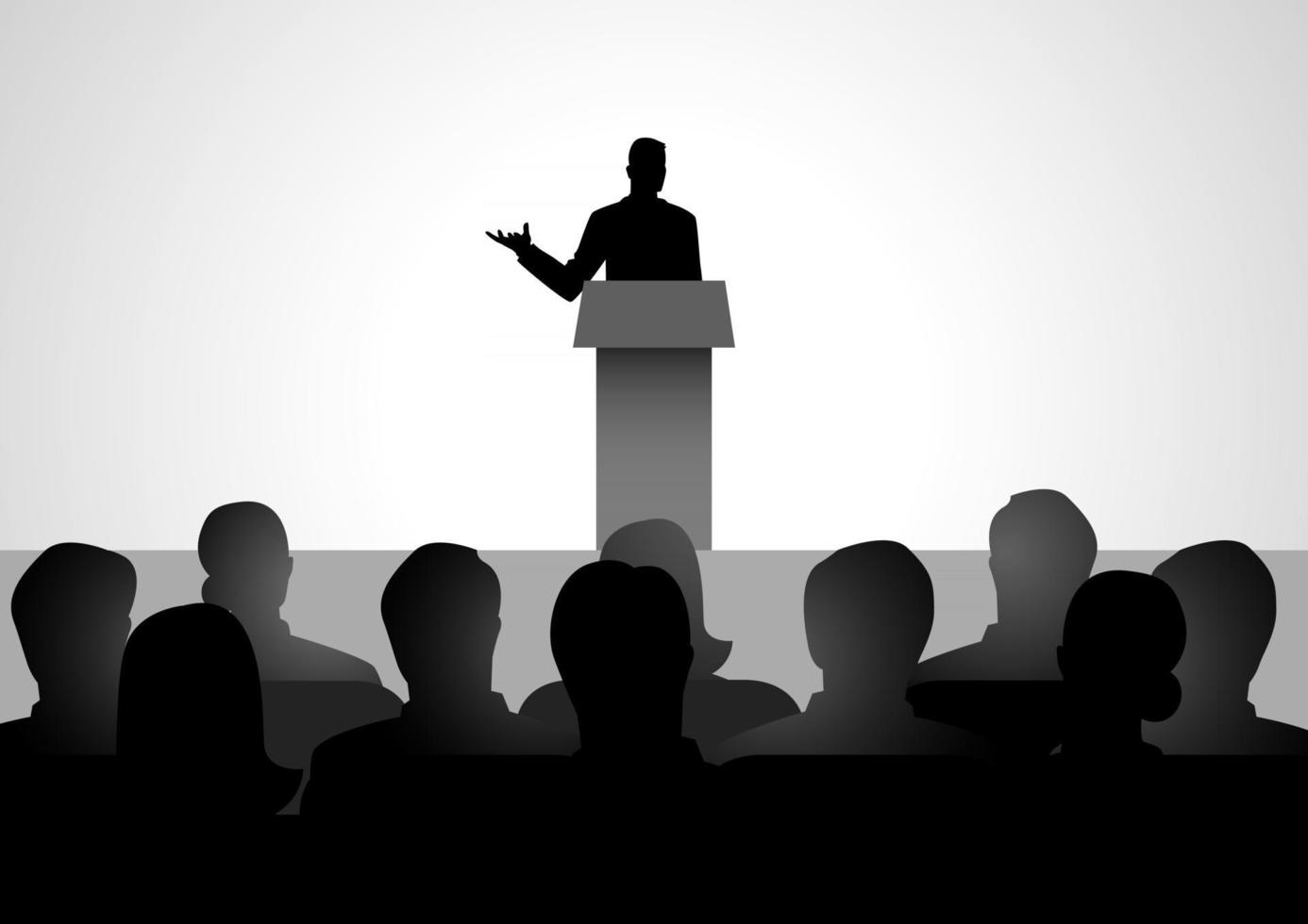 Man Giving A Speech On Stage vector