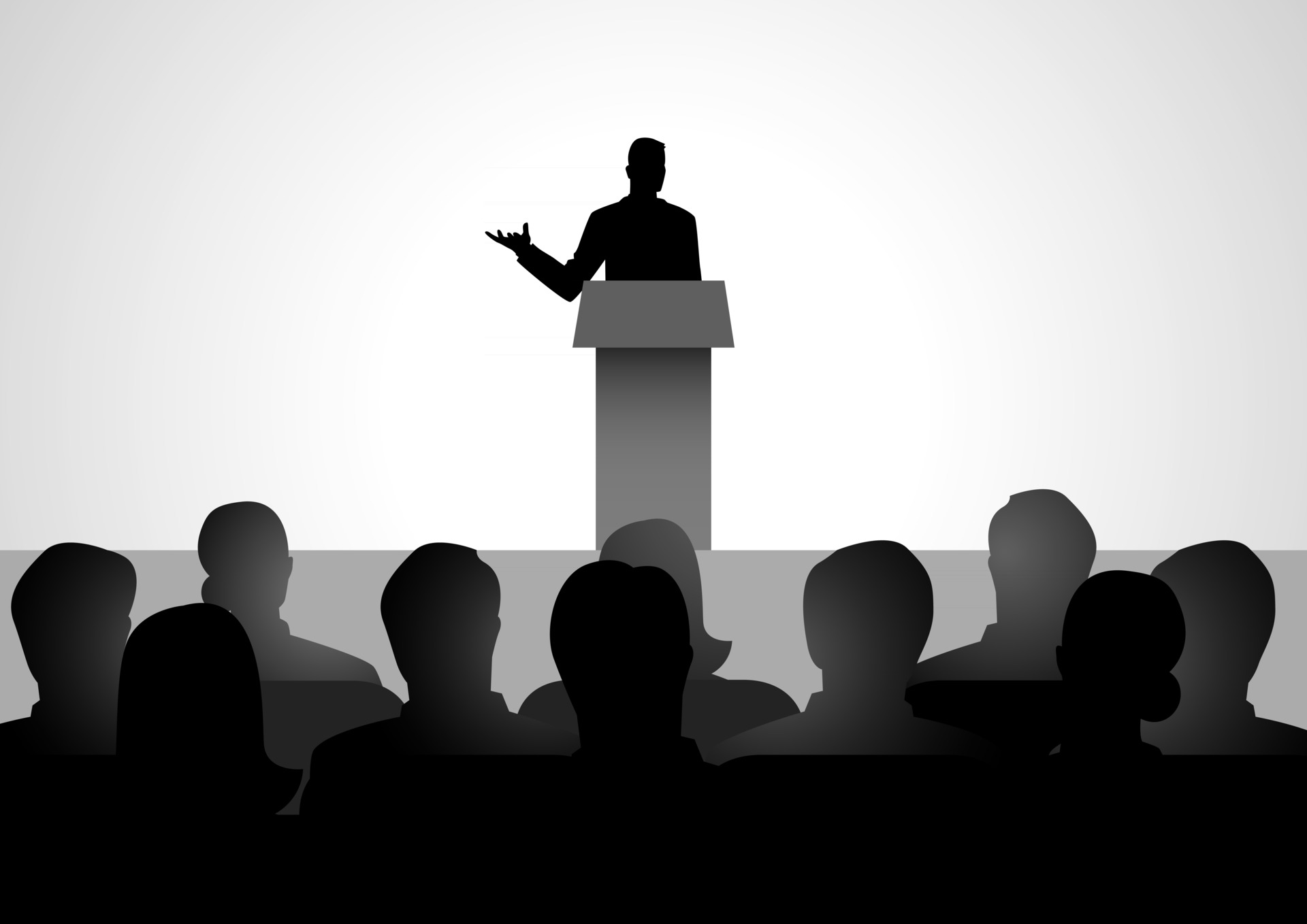 Man Giving A Speech On Stage 2848980 Vector Art at Vecteezy