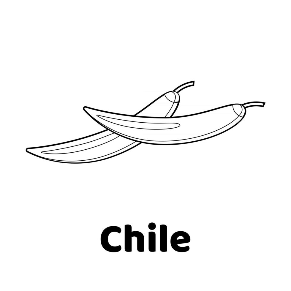 ilustración vectorial. juego para niños. Chile. página para colorear vector