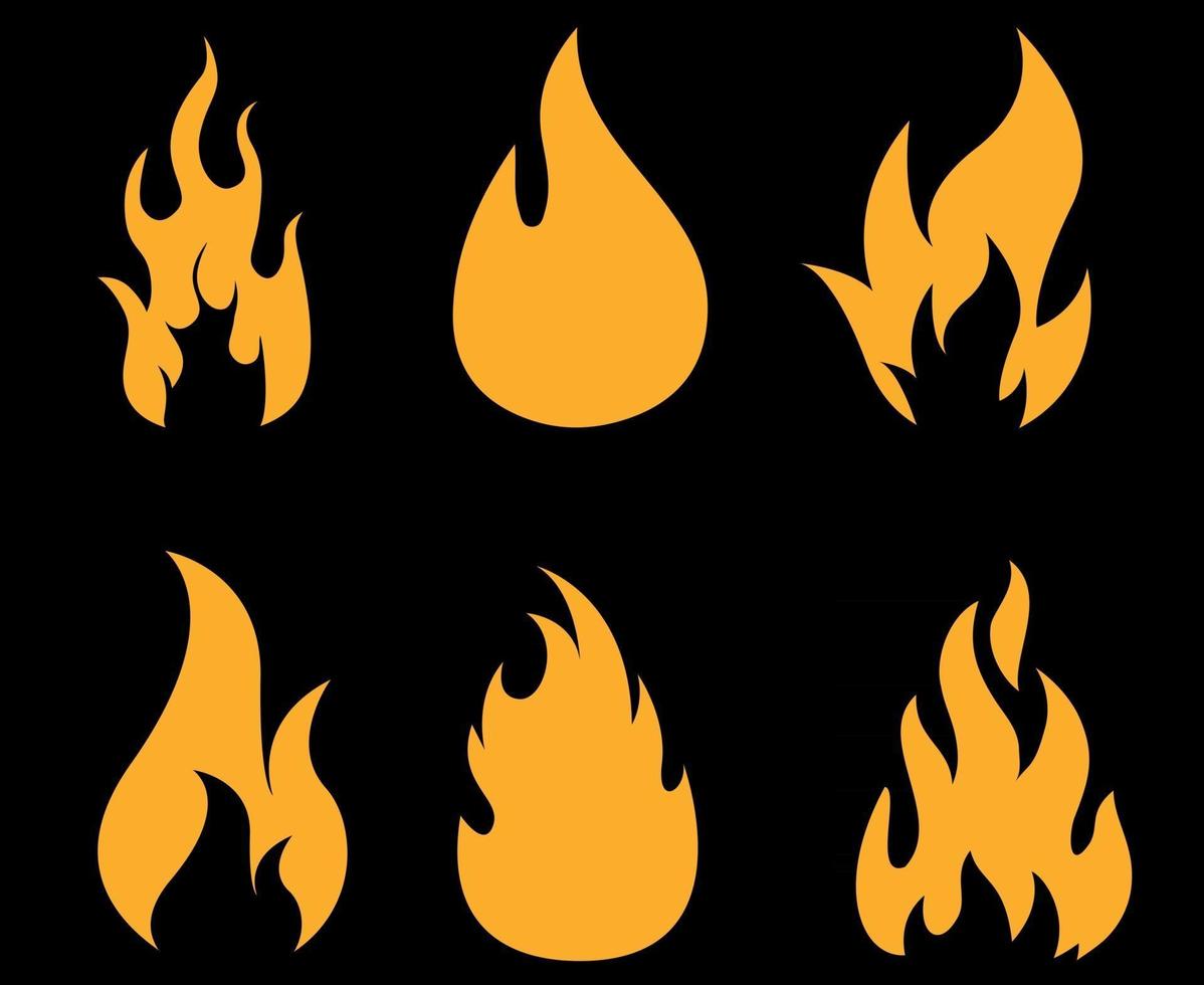 torch fire Collection logo illustration abstract vector design with Black Background