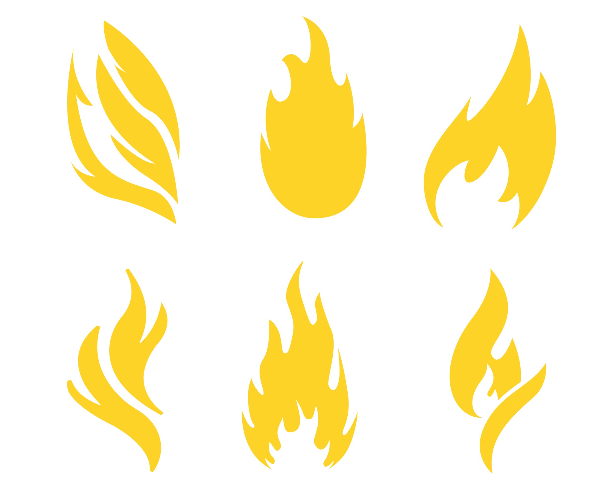 fire design torch yellow Collection symbol flame abstract illustration