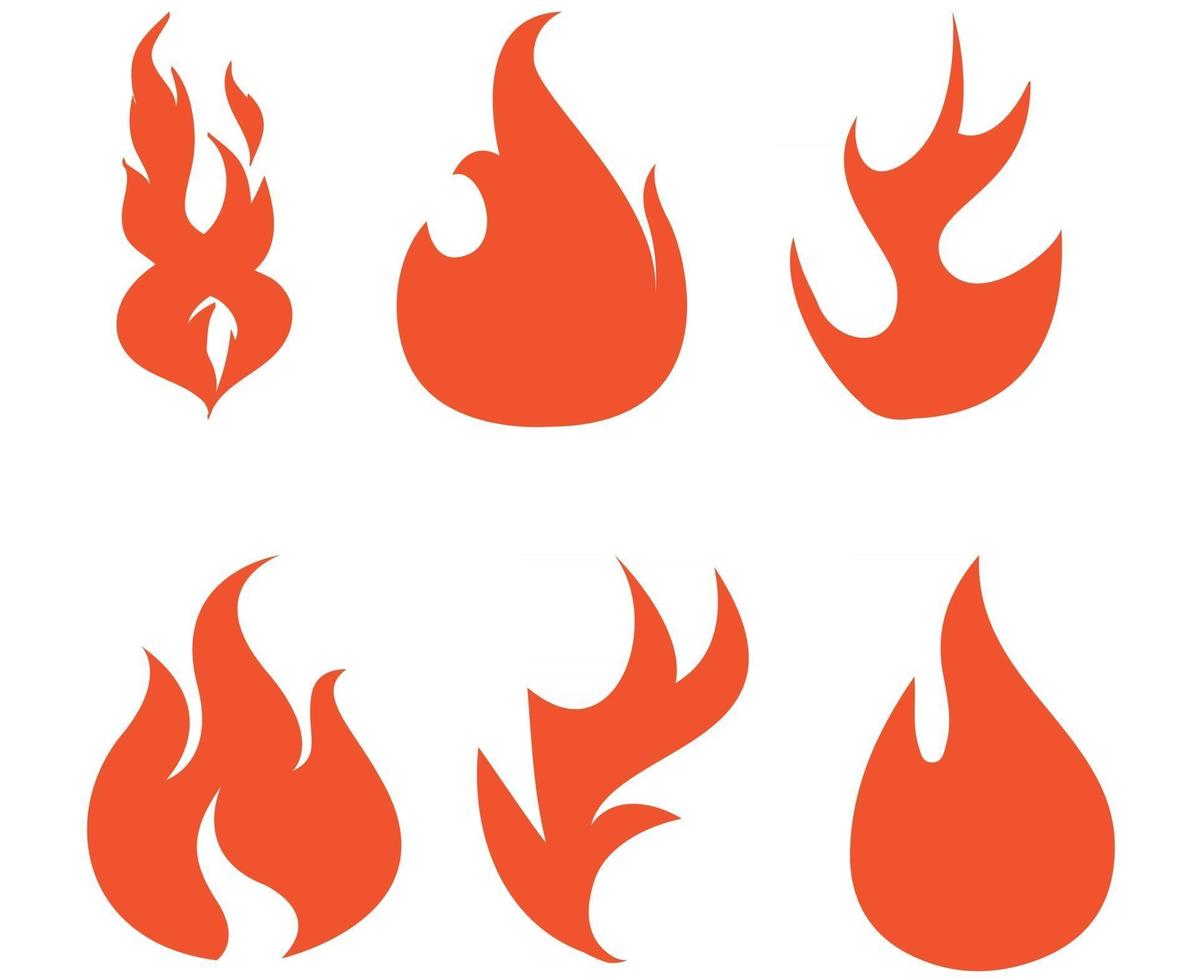 Fire torch Collection design with flame illustration with Background White vector