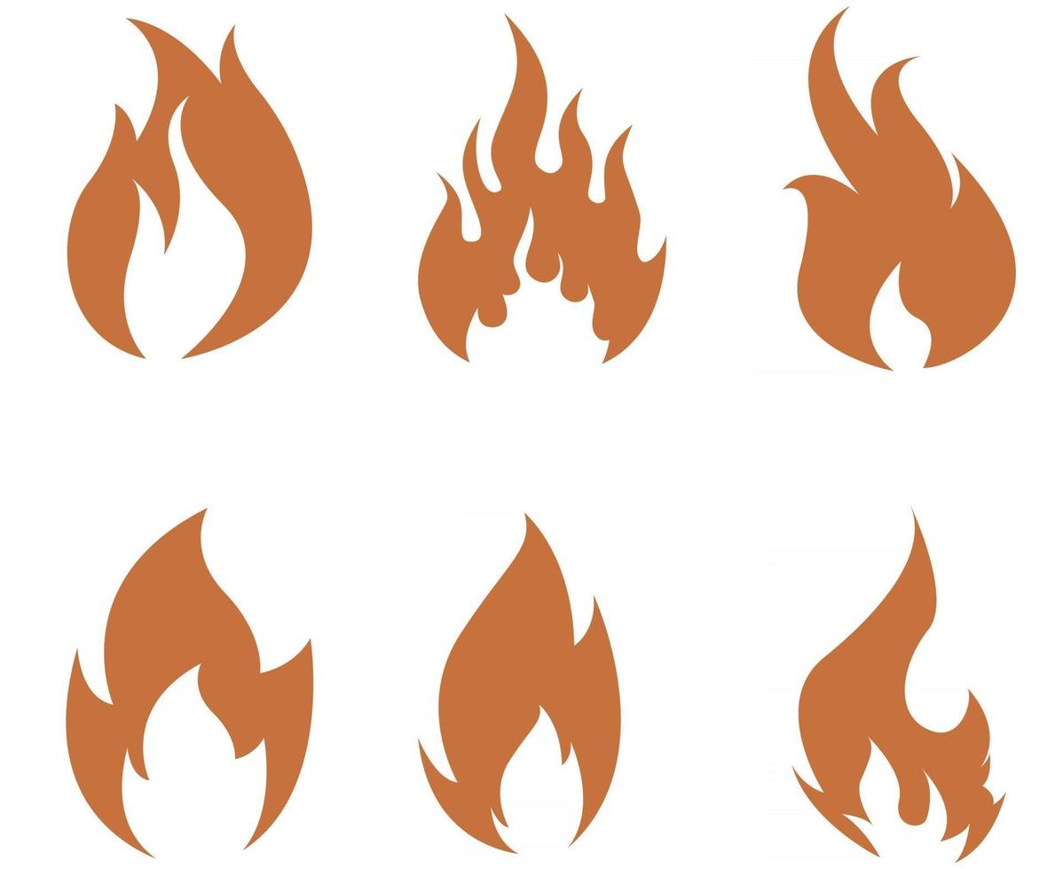 Fire torch Collection Flaming on Background illustration abstract design vector