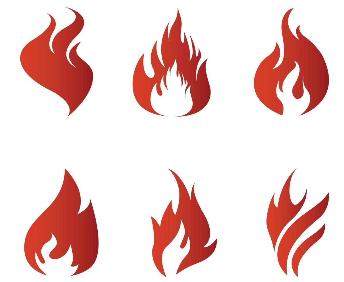 Fire Flaming torch Red Collection abstract on Background White illustration design vector