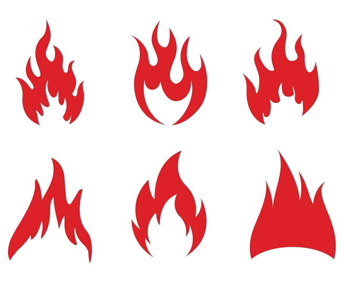 design Fire torch Collection Flame red  abstract illustration flame vector on White Background