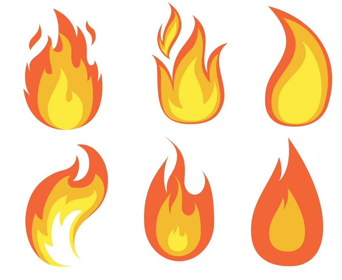 Ilustración de logotipos de diseño de colección de fuego de antorcha abstracta sobre fondo blanco vector