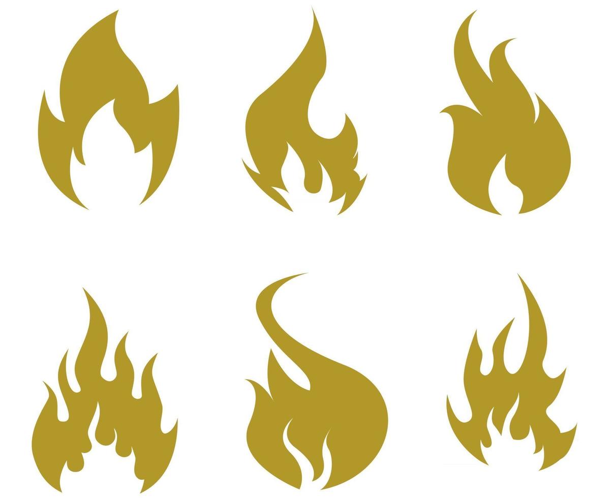 Diseño de colección de llama de fuego de antorcha con ilustración de llama con fondo blanco vector