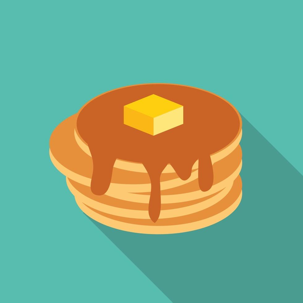 icono de panqueque dulce de desayuno en estilo plano moderno ilust vector