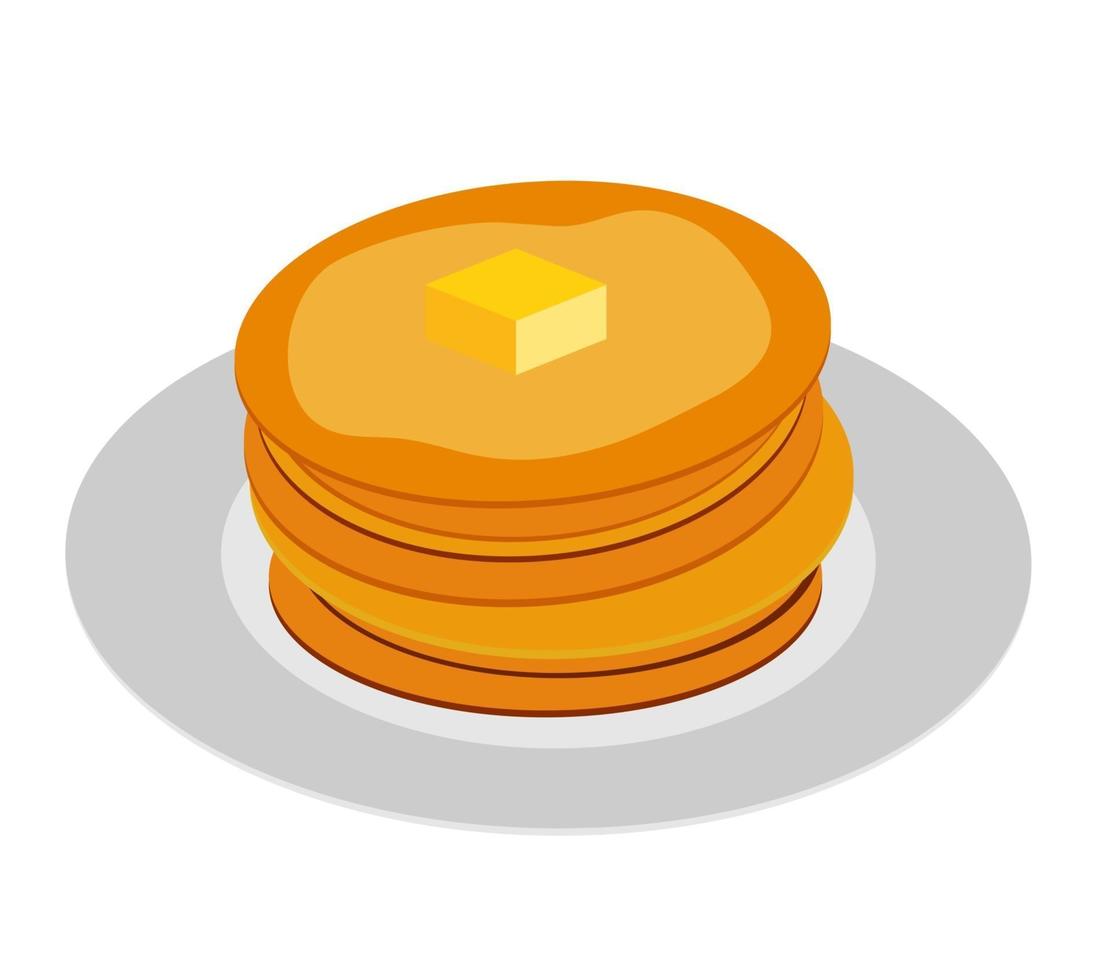 Breakfast Sweet Pancake Icon in Modern Flat Style Vector Illustration