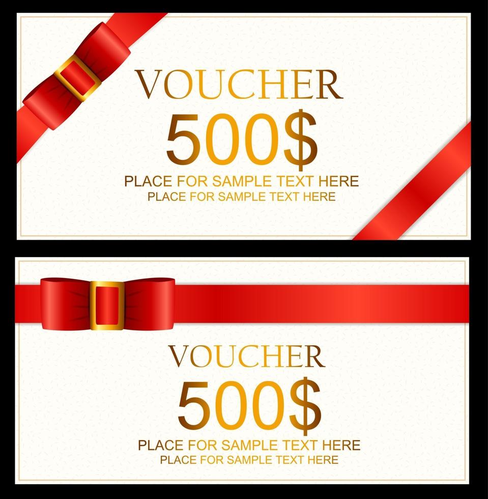 Gift Voucher Template For Your Business. Vector Illustration