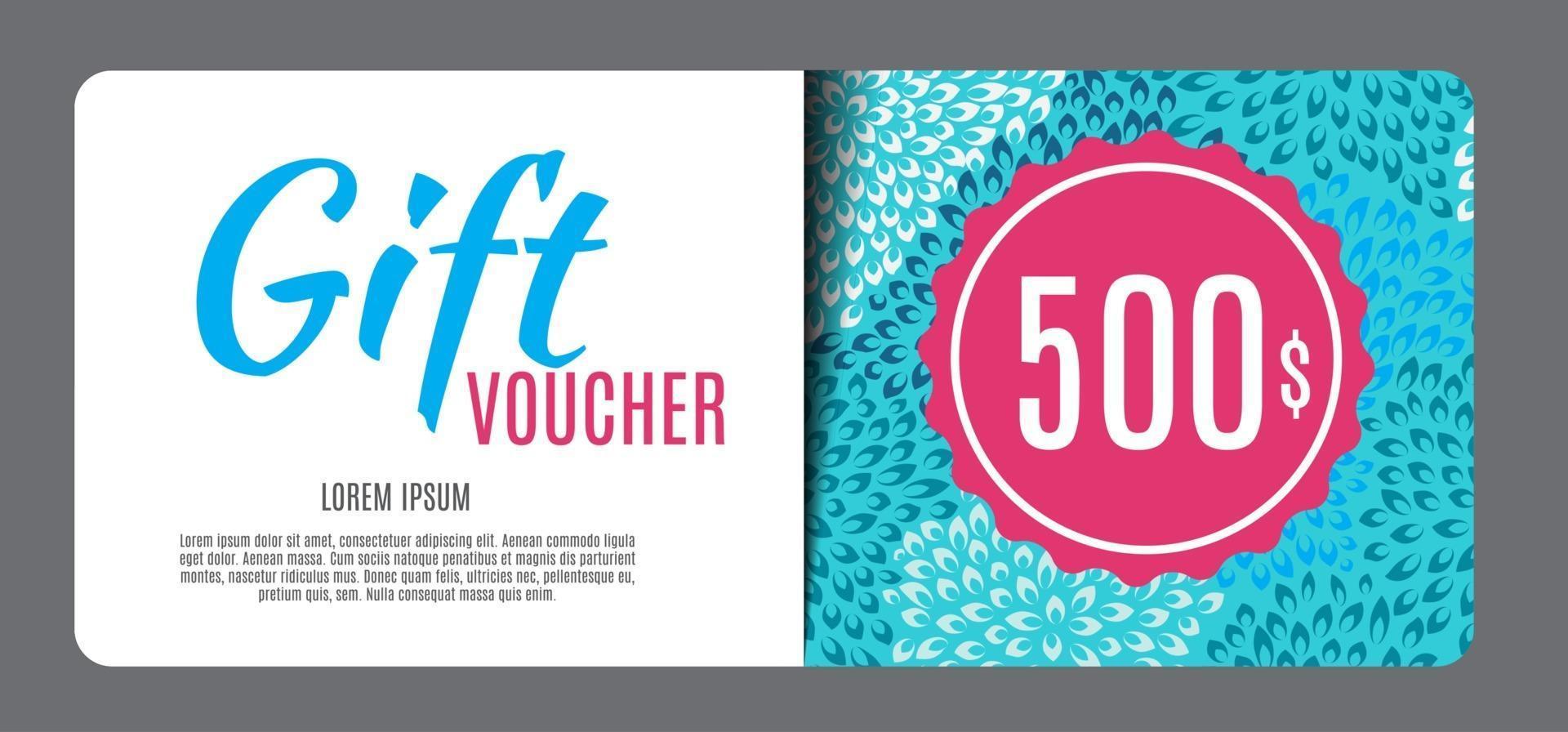 Gift Voucher Template Vector Illustration for Your Business