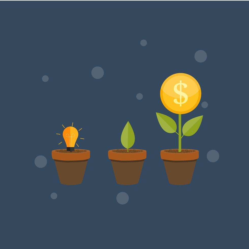 Money Tree, Financial Growth Flat Concept Vector Illustration