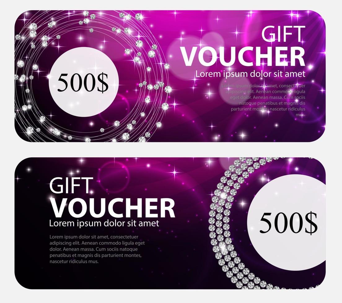 Gift Voucher Template For Your Business. Vector Illustration