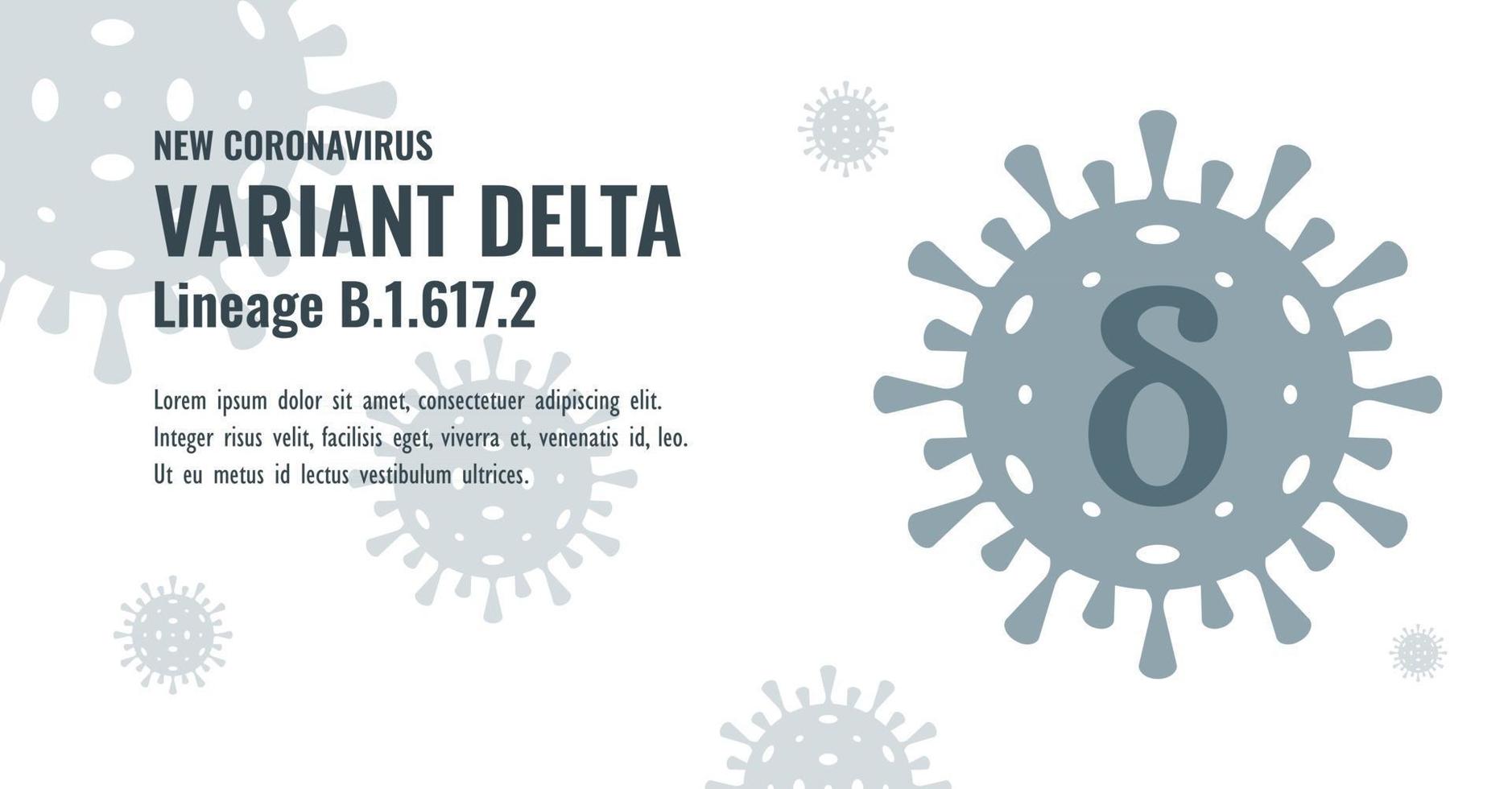 nuevo coronavirus o sars-cov-2 variante delta b.1.617.2 ilustración vector