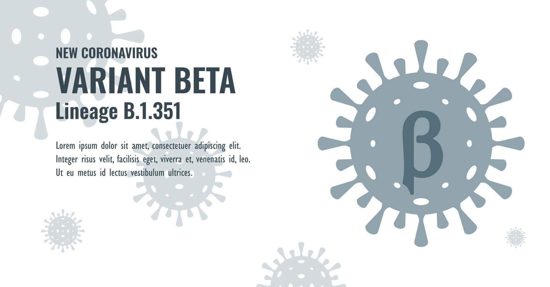 New Coronavirus or SARS-CoV-2 Variant Beta B.1.351 Illustration vector