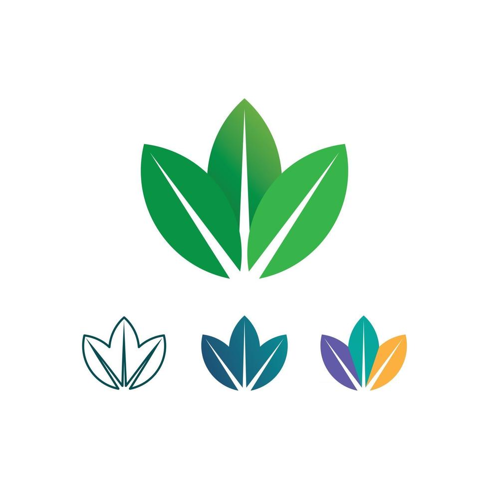 vector de hoja de árbol y concepto amigable de diseño de logotipo verde