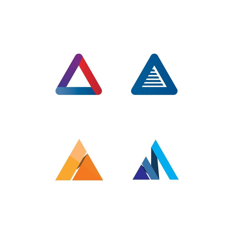 Diseño de logotipo de pirámide triangular y símbolo de vector egipcio y logotipo de empresa