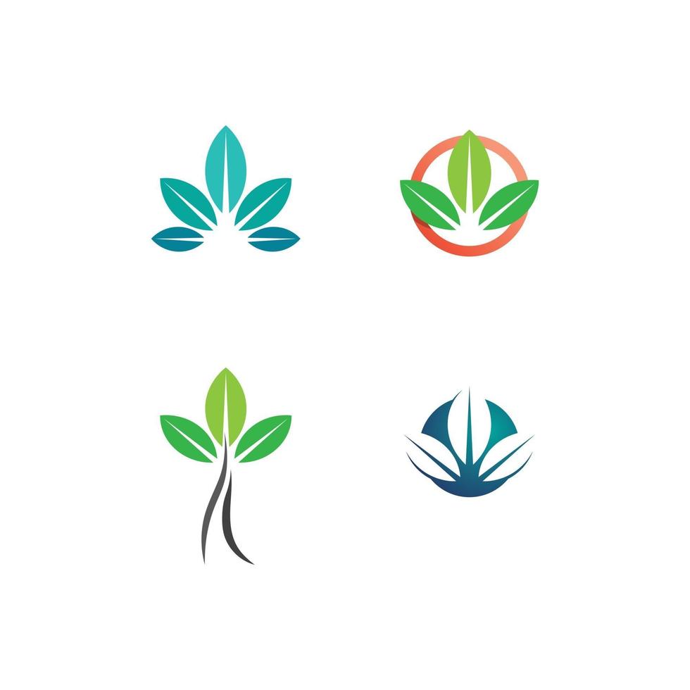 Tree leaf vector and green logo design friendly concept