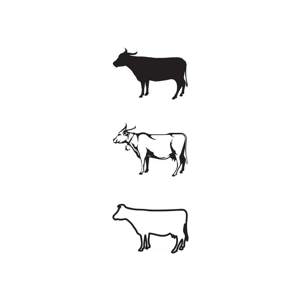 Aplicación de iconos de plantilla de logotipo y símbolos de cuerno de toro y búfalo vector